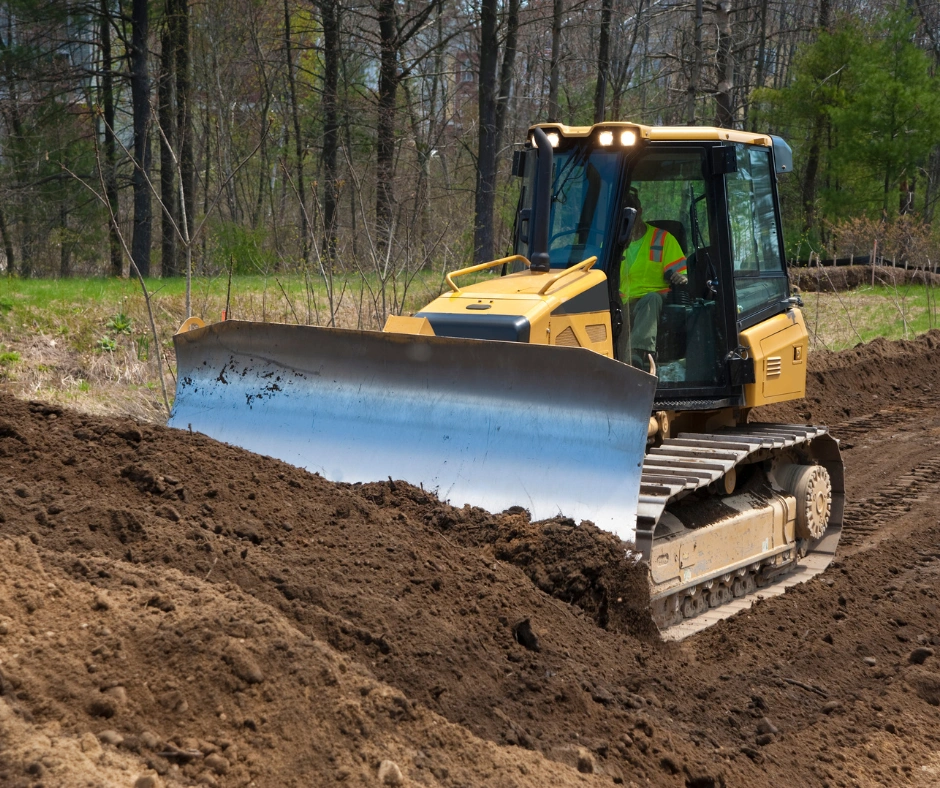 Komatsu dozer clearing dirt