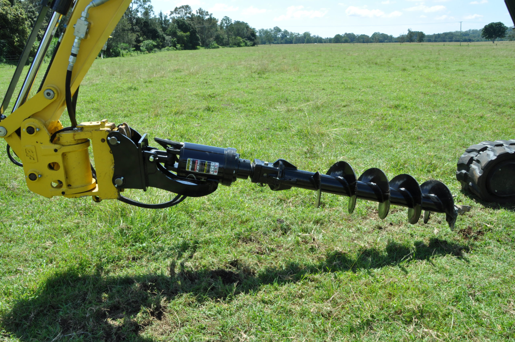 Auger drill attachment for excavators