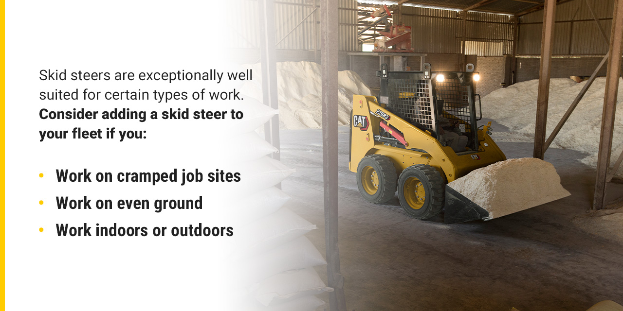 skid steer vs compact track loader, cat compact track loader, backhoe compact