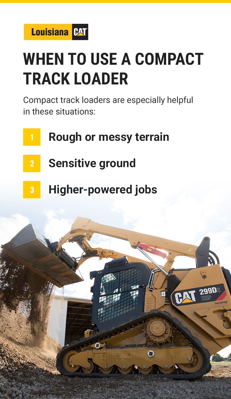 skid steer vs compact track loader, cat compact track loader, backhoe compact