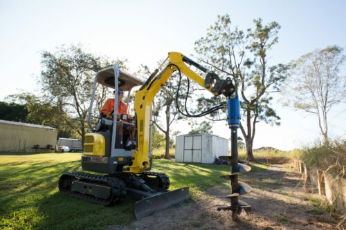 Post hole auger for excavator